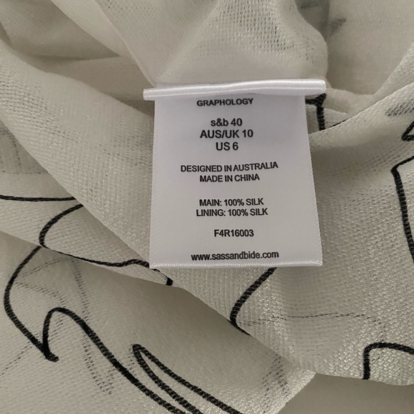 Sass & Bide Bad to the Bone long sleeved semi sheer size 40 AUS 10 100% silk top - Picture 7 of 16